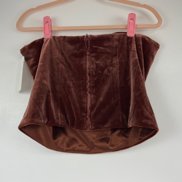 NWT Revelry Velvet Tube Top Terracotta Color Sleeveless Bustier size L - Picture 5 of 15